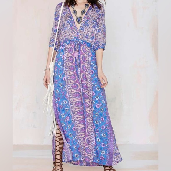 spell boho blossom maxi dress SPELL Impala Lily Gown in Night Blossom – Bubble and Tweet main image 0